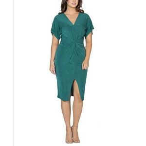 24seven Dress Green Knot‎ Front Chic Cocktail  Party Cocktail Elegant NWT Medium